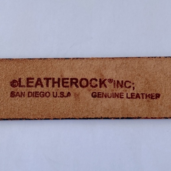 Leatherock Leather Crystal Rhinestone Belt American Flag Floral Embossed - Picture 2 of 2